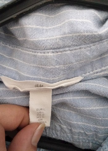 Uzun Kollu, Bol Kesim Mavi Kadın Gömlek - Görsel 6