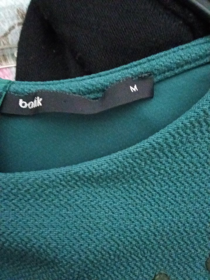 Uzun Kollu Yeşil Triko Elbise - Görsel 3