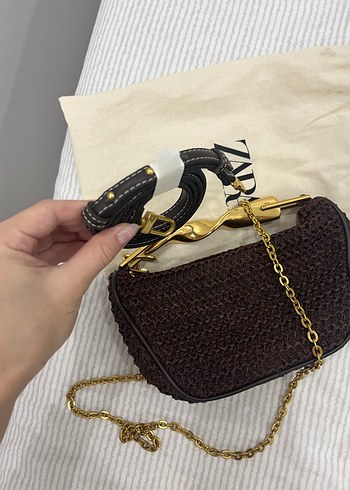 Zara Zincir Detaylı Kahverengi Çanta - Görsel 2