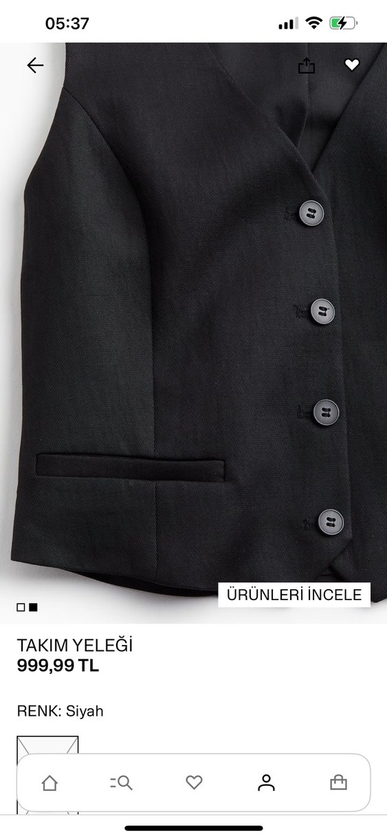 Siyah Keten Yelek - Görsel 2