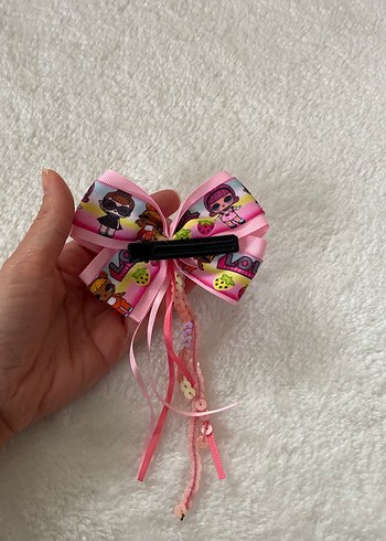 Pembe Figürlü Fiyonk Saç Tokası - Görsel 2