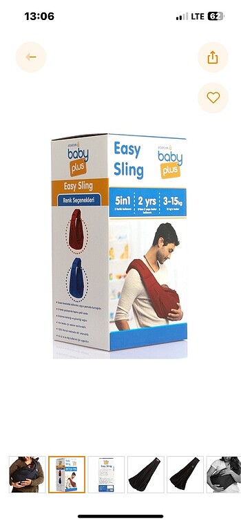  Beden lacivert Renk Baby plus sling kanguru