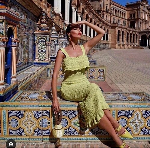 Zara yeşil elbise