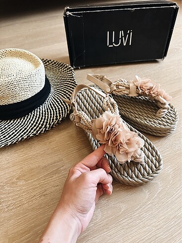 36 Beden ten rengi Renk Luvi Shoes Hasır Sandalet