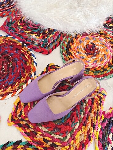 36 Beden mor Renk Pelinin Ayakkabıları Süet Lila Topuklu Ayakkabı