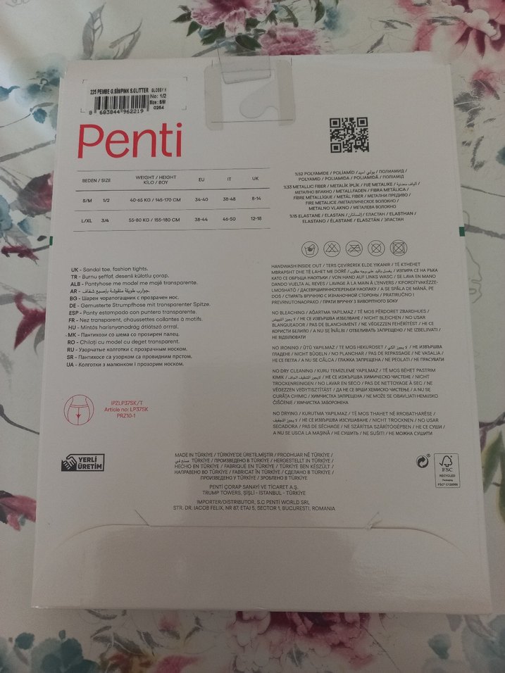 Penti Simli Parlak Pembe Külotlu Çorap - Görsel 2