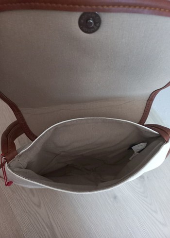 Beyaz Kahverengi Detaylı Kadın Çanta - Görsel 3