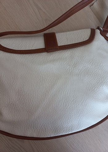 Beyaz Kahverengi Detaylı Kadın Çanta - Görsel 4