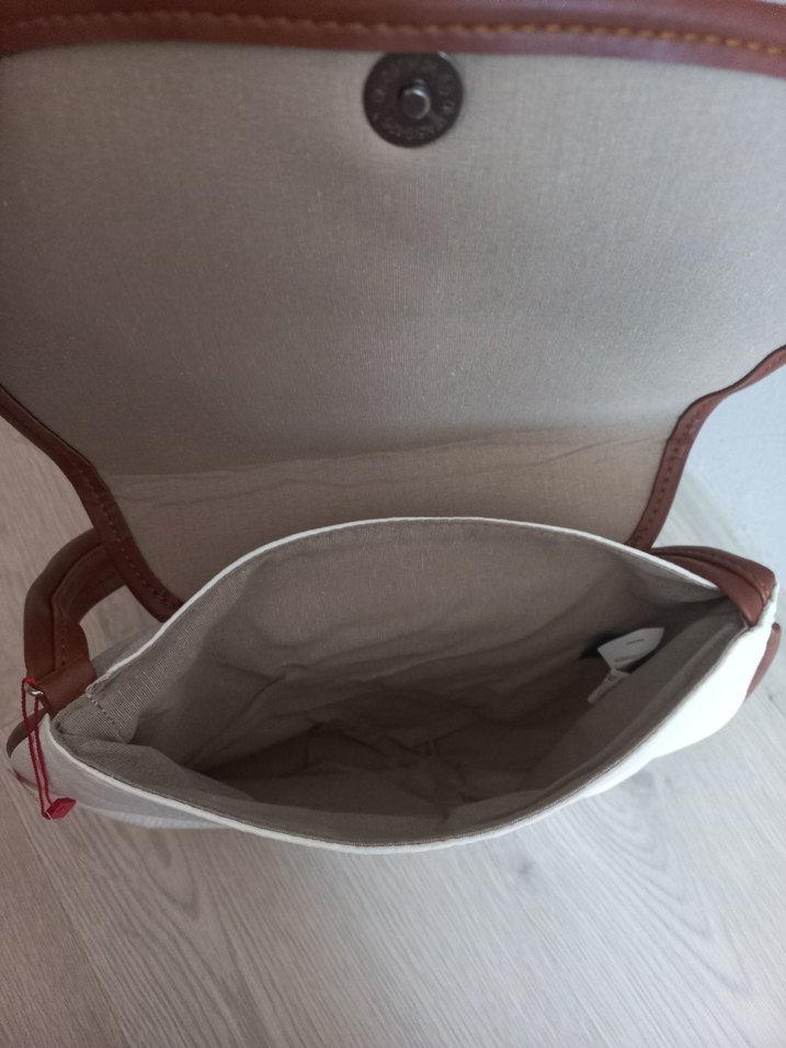 Beyaz Kahverengi Detaylı Kadın Çanta - Görsel 3