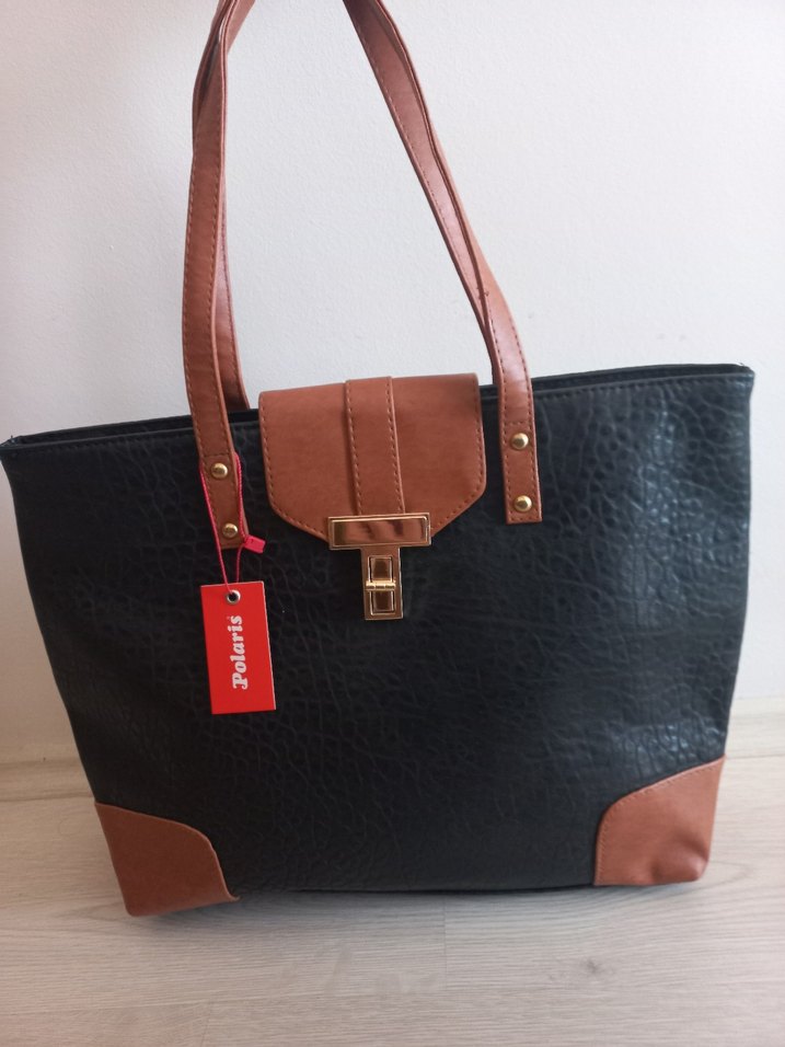 Klasik Siyah Deri Kadın Çanta - Görsel 2