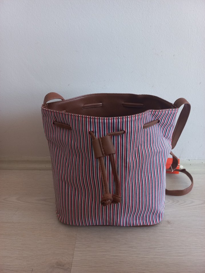 Çizgili Kadın Omuz Çantası - Görsel 2