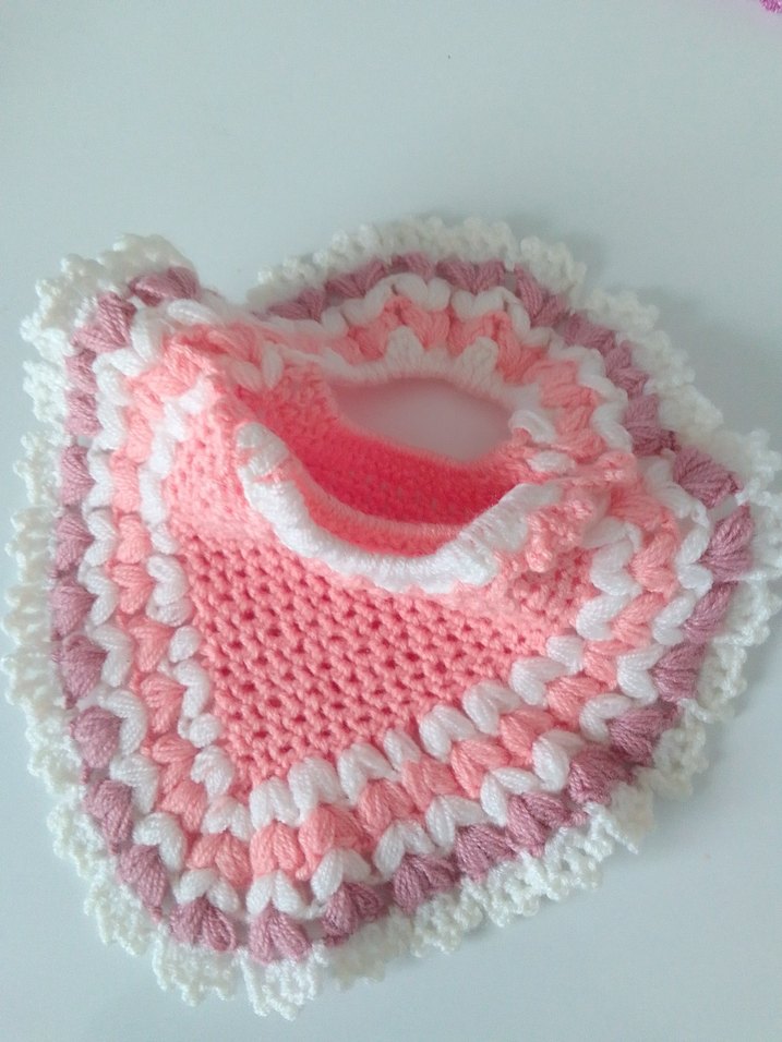 Pembe el örgüsü kalp kese - Görsel 2