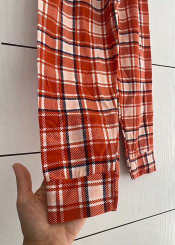 Kırmızı Ekoseli Çocuk Pijama Takımı - Görsel 5