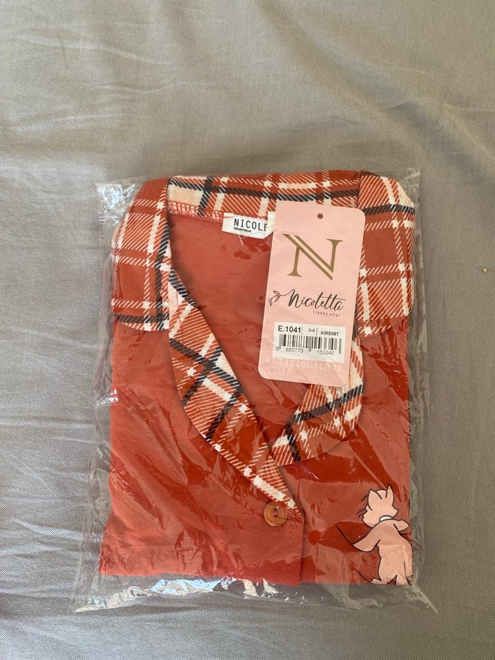 Kırmızı Ekoseli Çocuk Pijama Takımı - Görsel 4