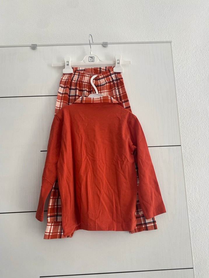 Kırmızı Ekoseli Çocuk Pijama Takımı - Görsel 3