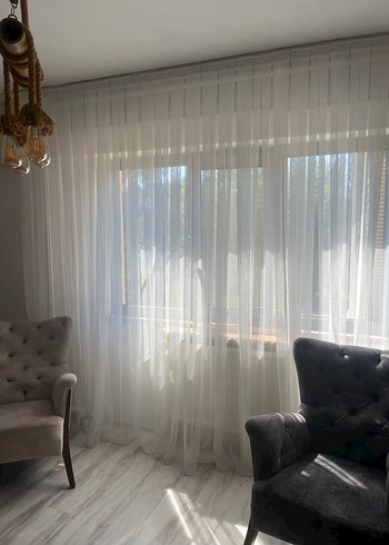 Modern Klasik Beyaz Tül Perde - Görsel 2