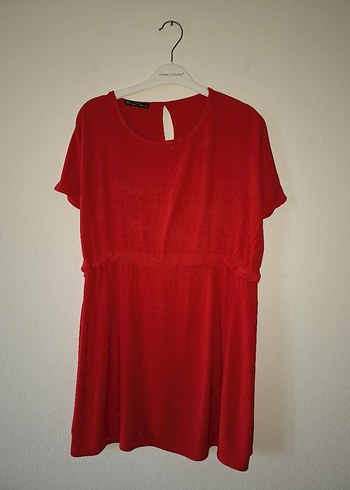 Belden bağlamalı mini elbise - Görsel 3