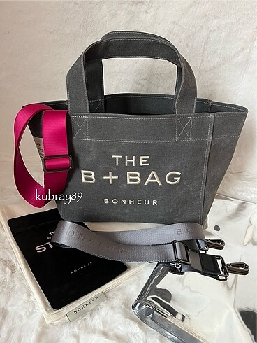 Beden gri Renk BONHEUR B+BAG gost gray small