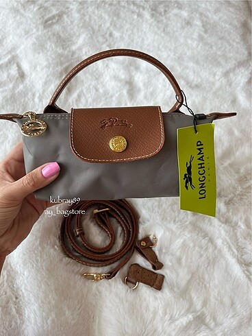 LONGCHAMP hakiki deri gri renk