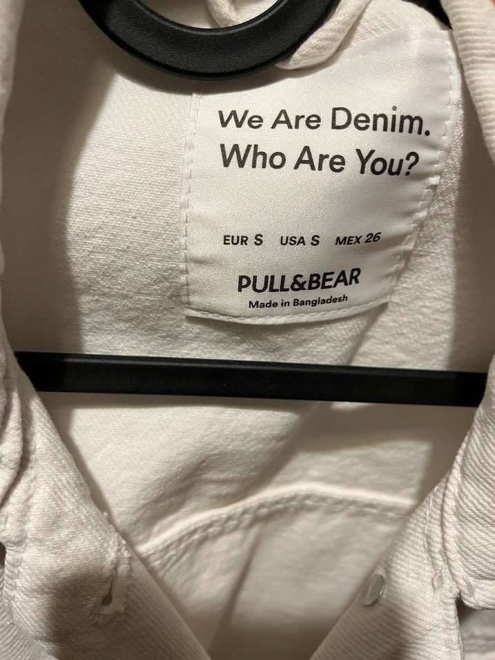 Beyaz Düğmeli Kadın Kot Ceket - Görsel 3