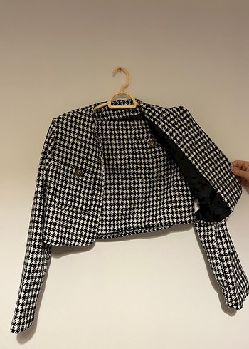 Düğmeli Siyah Midi Kadın Klasik Ceket ve etek - Görsel 5