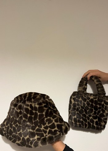 Kahverengi Leopar Desenli Kürklü Kadın Çanta - Görsel 3