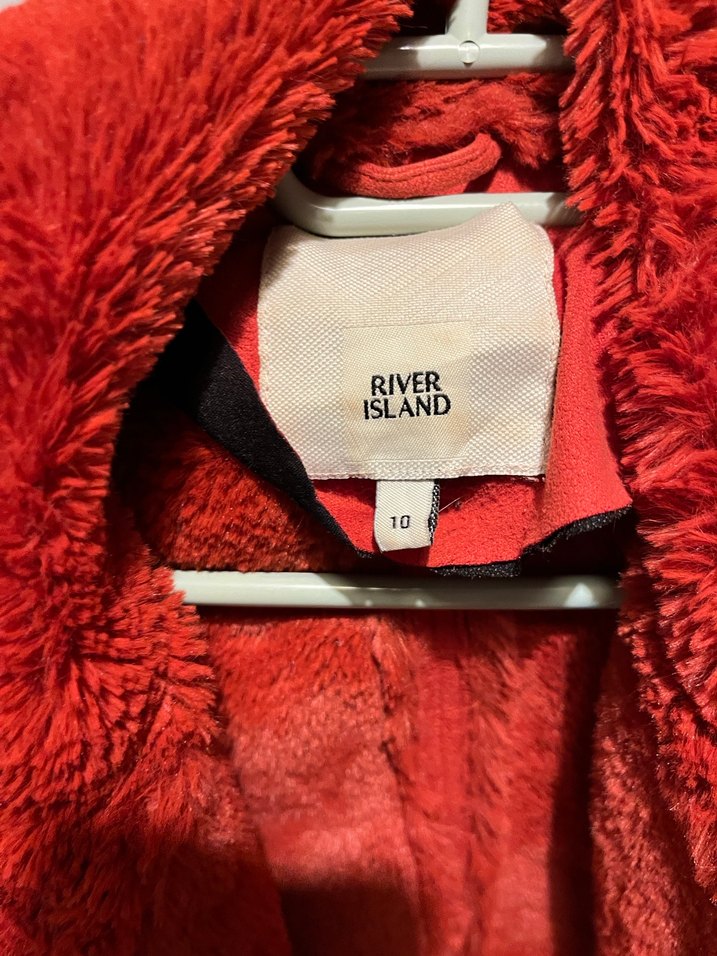 Kırmızı Süet Kürklü Kadın Ceket - Görsel 3