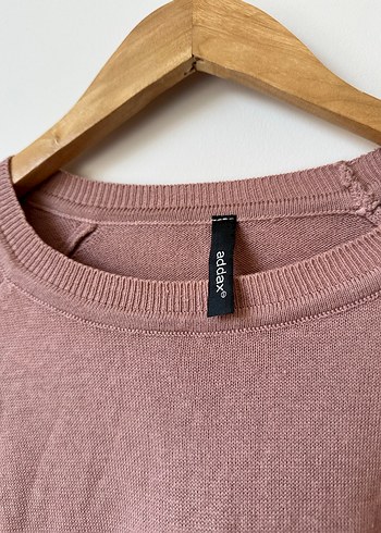 m Beden Pudra Renkli Kadın Keten Salaş Sweatshirt