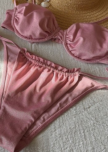 Pembe Mini Bohem Tarzı Bikini