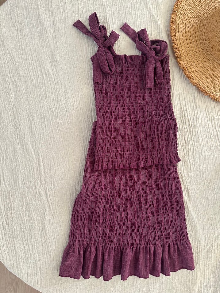 Mor Pliseli Takım - Görsel 2