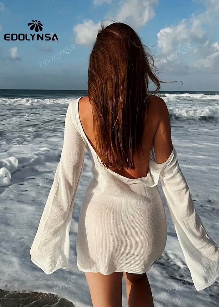 Beyaz pareo elbise M - Görsel 2