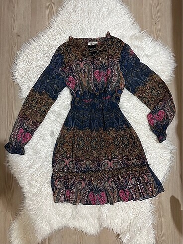 Trendyol & Milla Desenli Elbise S
