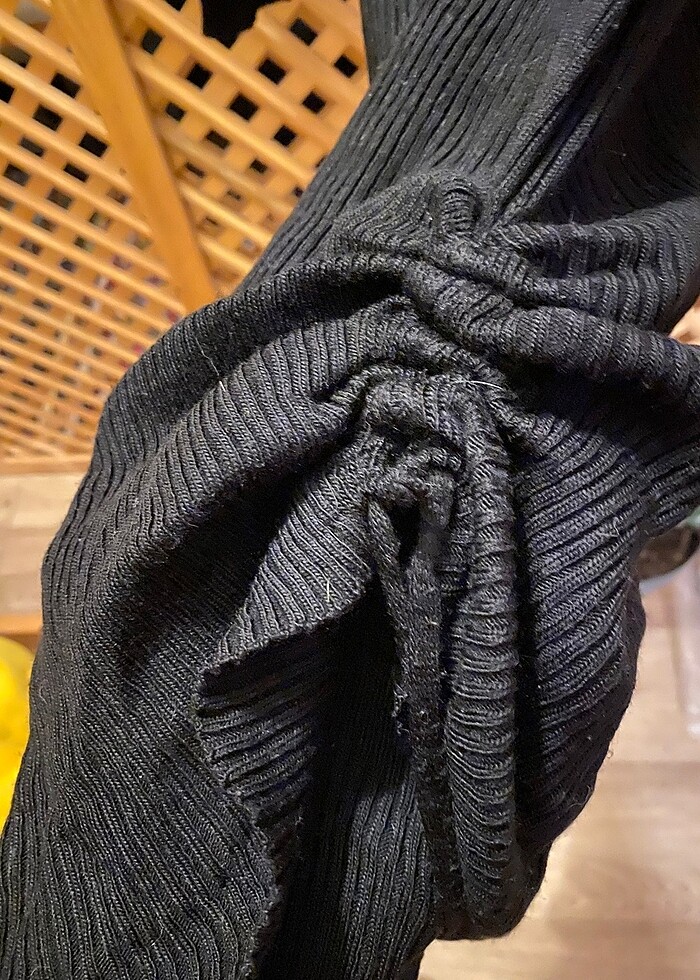 Siyah triko elbise - Görsel 4