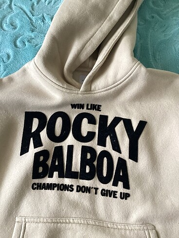 Bej rock punk baskılı erkek sweatshirt