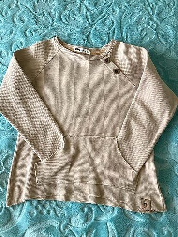 Civil Bej uzun kollu düğmeli sweat