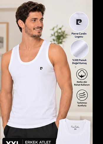 Pierre Cardin Erkek 3 Lu Beyaz Atlet