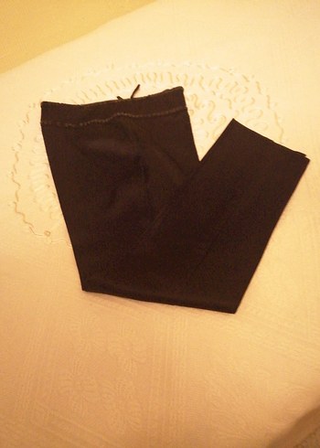 Kadın siyah Midi Kumaş Pantolon - Görsel 3