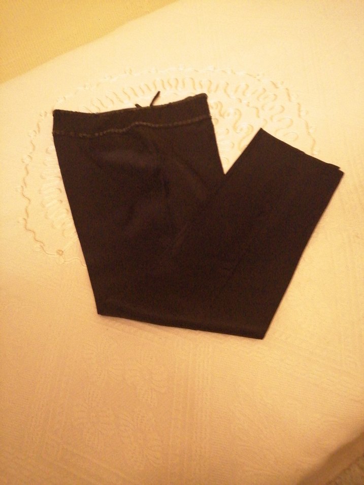 Kadın siyah Midi Kumaş Pantolon - Görsel 3