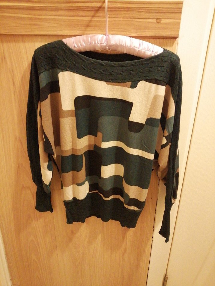 Kadın yeşil Örgü Salaş Kazak - Görsel 2