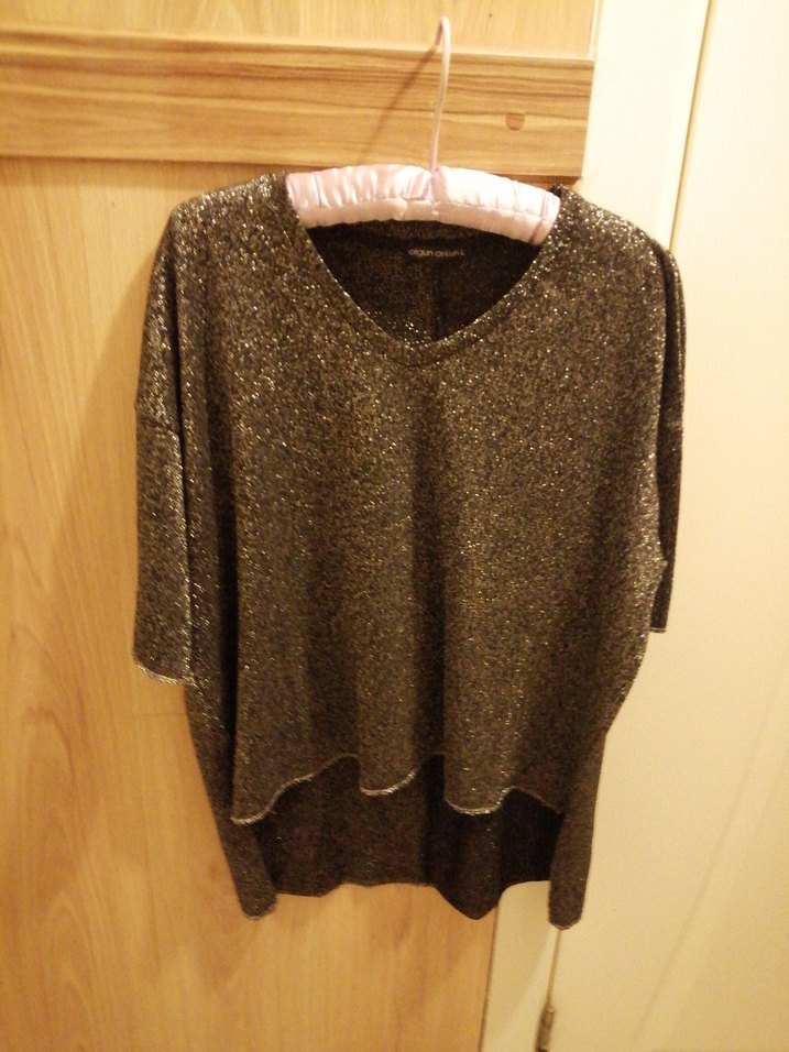 Siyah simli Triko Kadın Kazak - Görsel 2