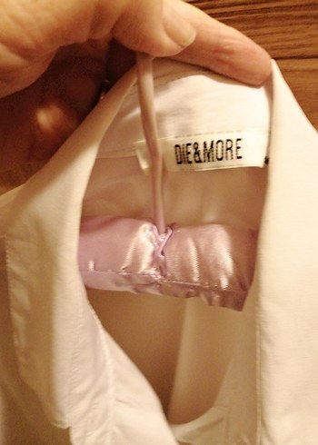 Nakışlı Beyaz Pamuklu Uzun Kollu Kadın Gömlek - Görsel 3