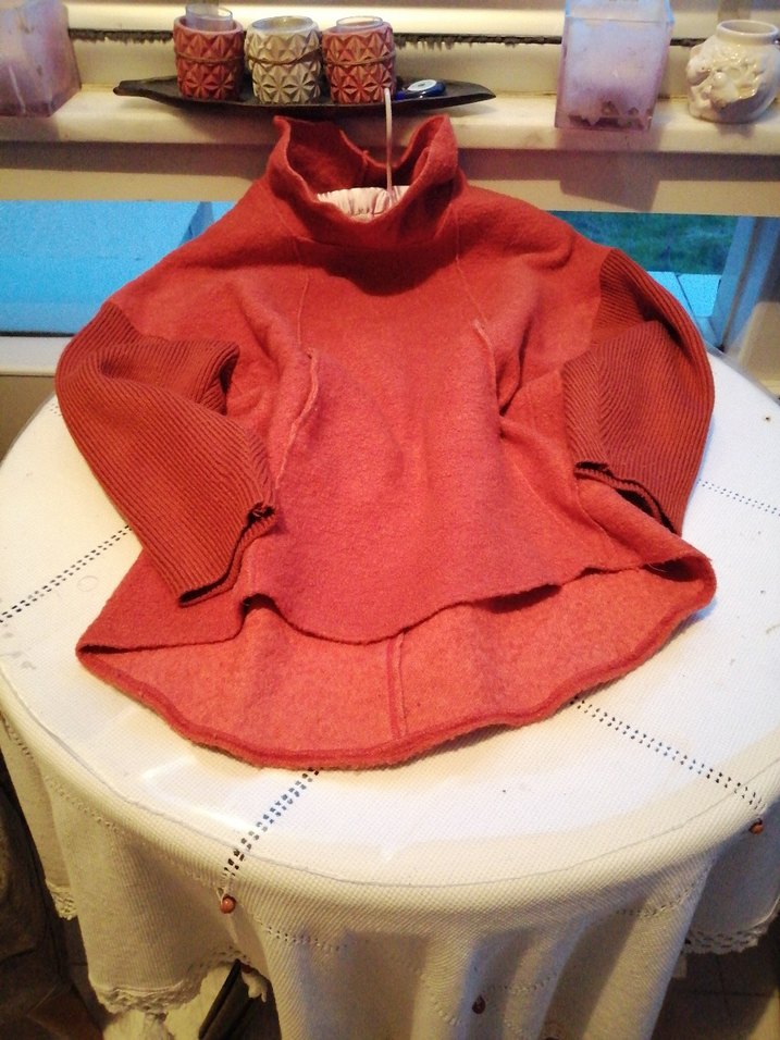 Kadın turuncu Yüksek Yakalı Örgü Kazak - Görsel 3