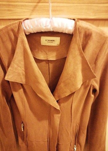 Kahverengi Süet Düğmeli Kadın Ceket - Görsel 2