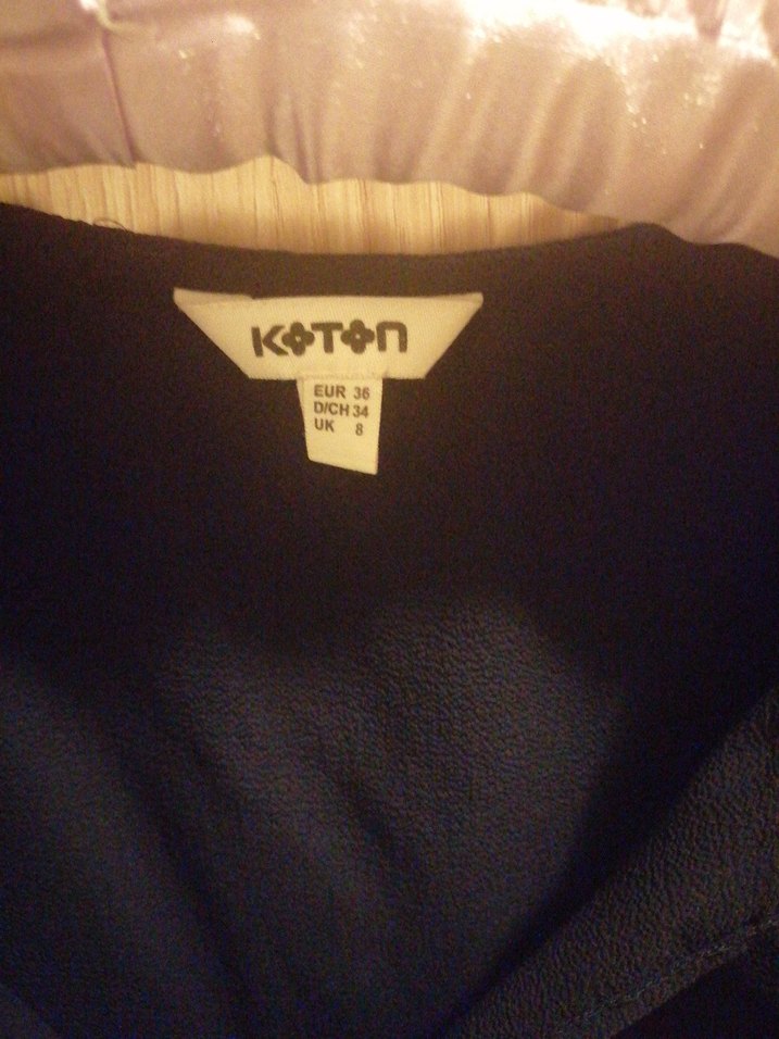 Düğmeli lacivert Kısa Kollu Kadın Bluz - Görsel 2