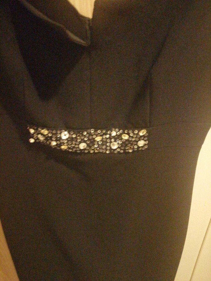 Siyah V Yaka Midi Kadın Elbise - Görsel 3