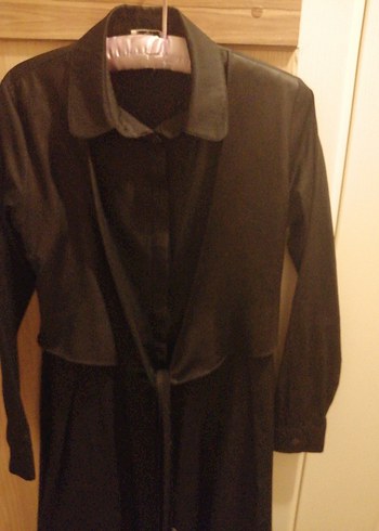 Siyah, Kuşaklı, Uzun tesettür elbisesi - Görsel 3