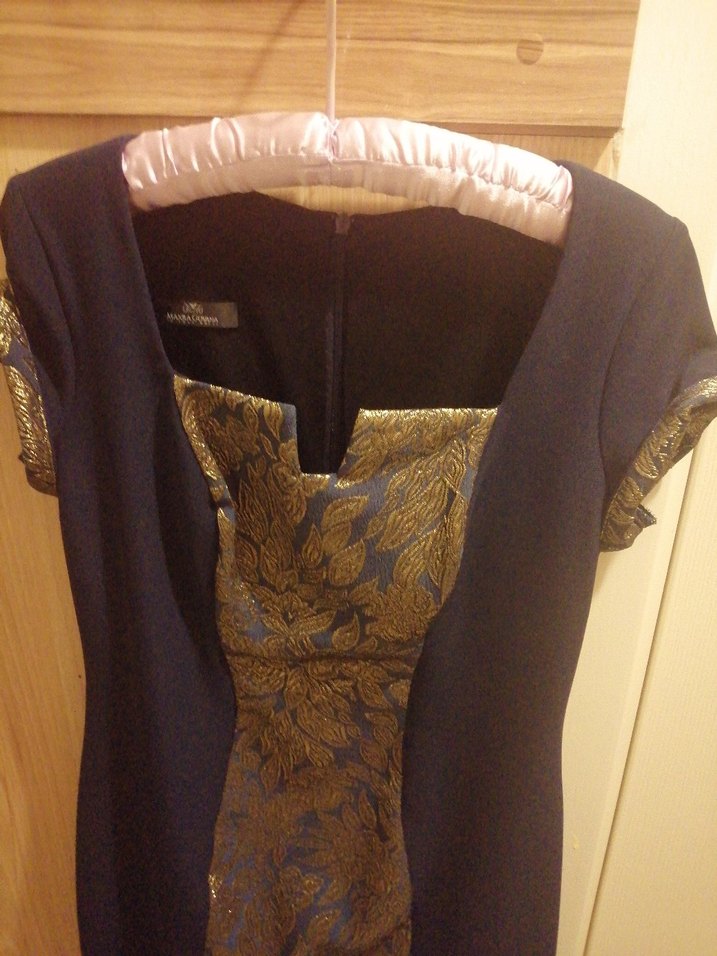 Lacivert gece elbisesi - Görsel 4