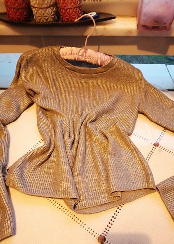 Gri Kadın Triko Uzun Kollu Kazak - Görsel 2