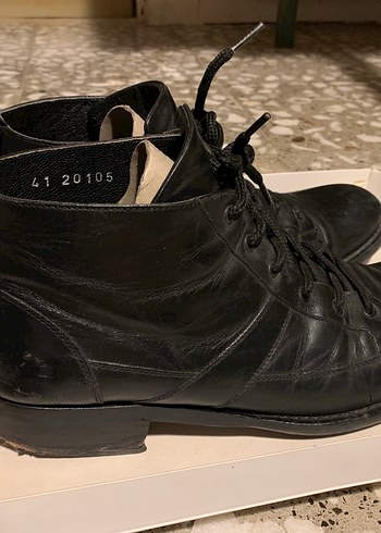 41 Beden Siyah Deri Erkek Goth Botları
