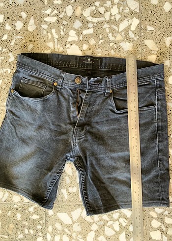 Gri Denim Erkek Midi Şort